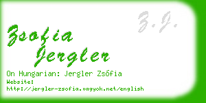 zsofia jergler business card
